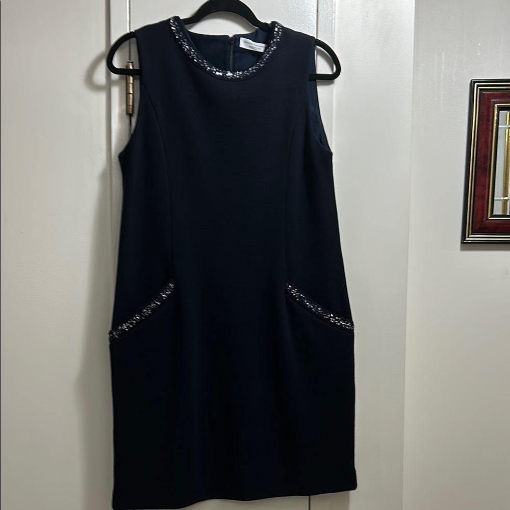 Amina Rubinacci Elegant navy blue Sleeveless Dress